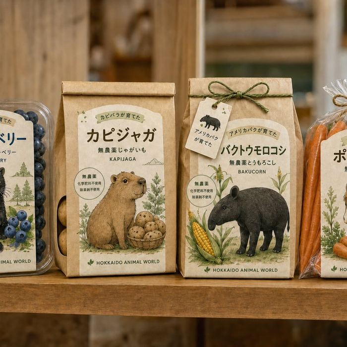 動物たちの名前がついた無農薬の作物